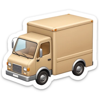 emoji of beige delivery truck, in perspective view sticker