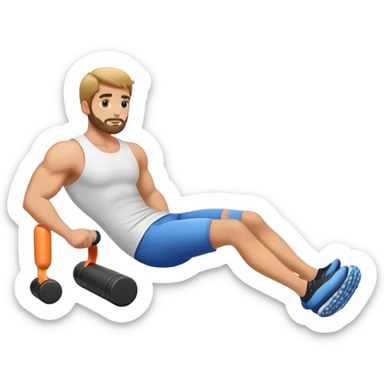 man using foam-roller sticker