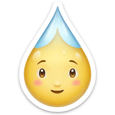 I want a water squirt emoji but its colored a yellowish white but mostly white sticker