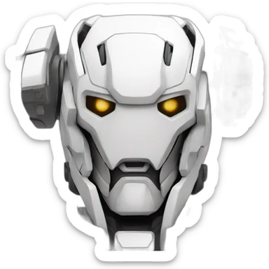 white battle mech sticker