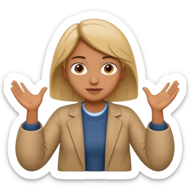 amicable shrug open hands sticker