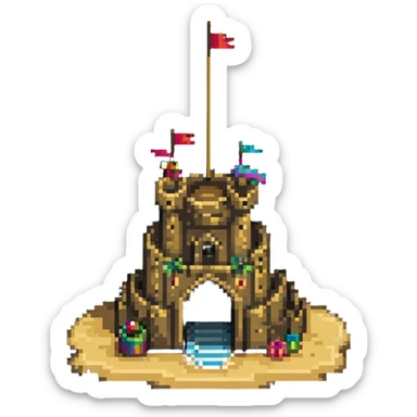 sand castle simple design sticker