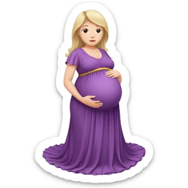 very heavily pregnant overdue woman with very  elarge belly  sticker