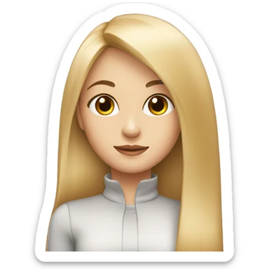 a girl with straight hair of medium length, slender and beautiful sticker