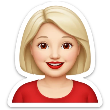 mujer mediana edad, gordita sonriente sticker