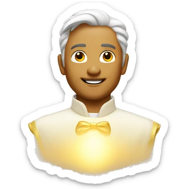 Gojo honored one in the air with golden light gleaming on him sticker