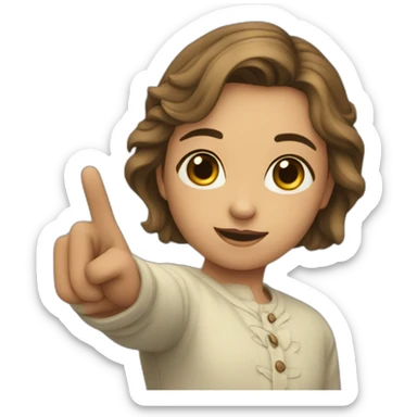 Devshuka points her finger quietly sticker