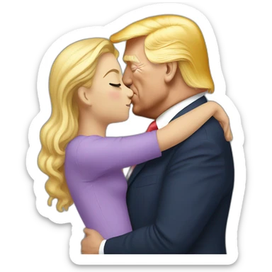 trump kissing his daughter, positivity, inclusiveness sticker
