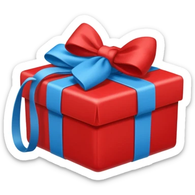 Cadeau rouge et bleu et avec écris dessus : cadeau à la clé  sticker