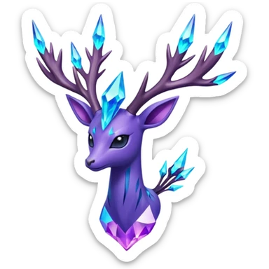 Pokemon legendary purple and cian crystal xerneas sticker