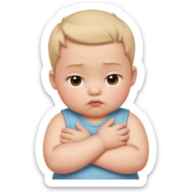  🥺 Pero con manitas y cruzadas como un bebé diciendo porfis y sacando su trompita sticker