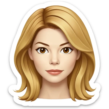 Michelle Monaghan with honey blonde hair, female actress portrait sticker