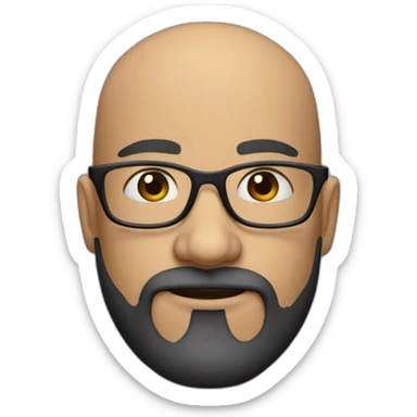 Almost bald 40 year old man with beard and glasses sticker