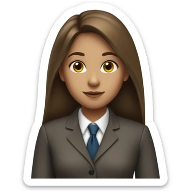 Long brown hair girl banker white sticker