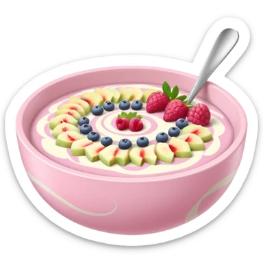 pastel pink and white smoothie bowl sticker
