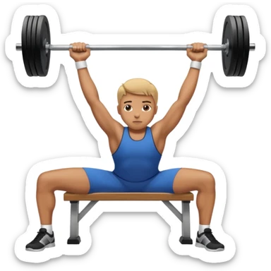 gym press de banca acostado con barra sticker