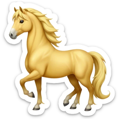 A standing yellow mature horse sticker