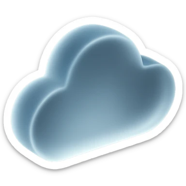 a stylized cloud with a matte glass effect sticker