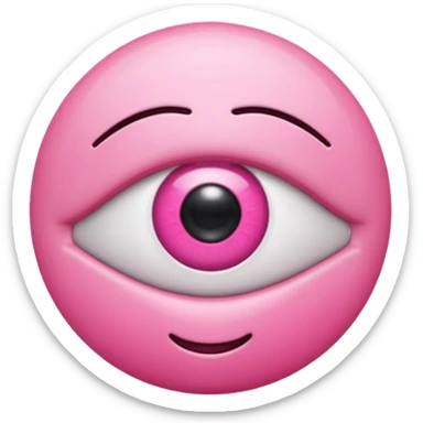 genera un emoji 3d en formato ios de un ojo con eyeliner rosa sticker