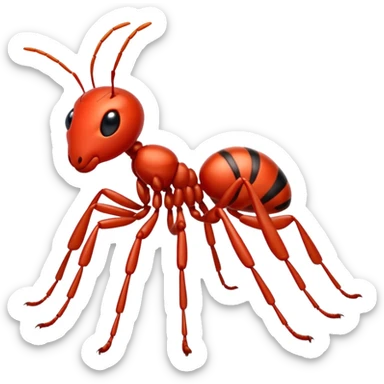 Red ant cartoon style sticker