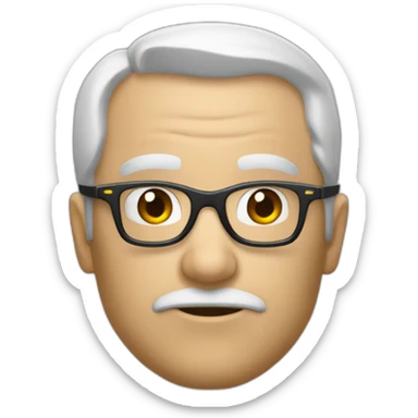 Un mec chauve à lunettes avec un Gun sticker