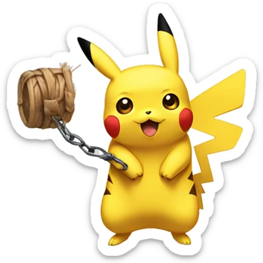 Pikachu qui attrape sacha sticker