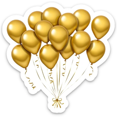 20 number in gold balloons sticker