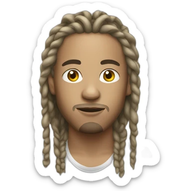 white rapper young multi with short dreadlocks sticker