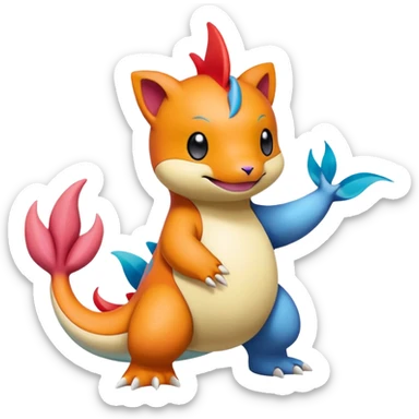 Mezprit-Charmander-Milotic-Oshawott-Pokémon-fusion, full body sticker