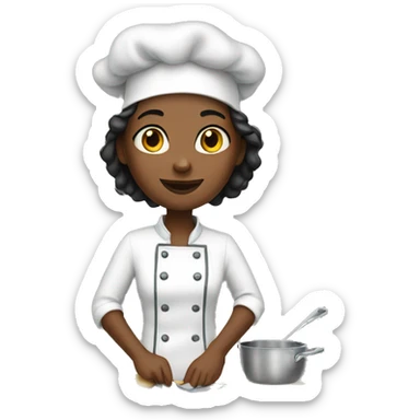The girl cooks sticker