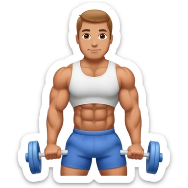 bodybuilder using foam roller sticker