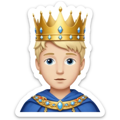 young white prince with crown,  sticker
