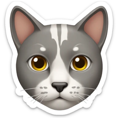 gato enojado tierno acostado  sticker