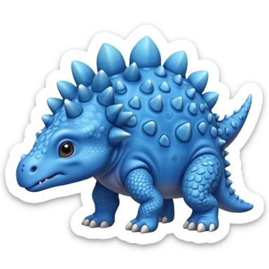 As un emoji de el dinosaurios ANQUILOSAURIO de perfil en color azul que sea bebe y tenga un efecto mas animado que sea mas animado y sin tantos picos pero que sea ANQUILOSAURIOno se parese a un ANQUILOSAURIO  sticker