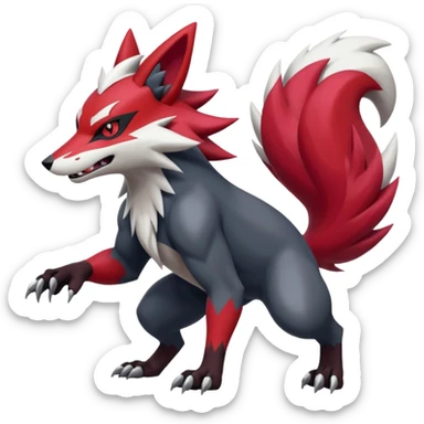Zoroark-Zangoose-Obstagoon-hybrid-fusion, full body sticker