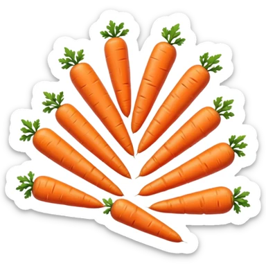 Mini carrot sticks, small orange cylinders, blunt rounded ends on both sides sticker
