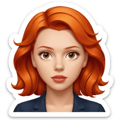 scarlett johansson, orange red sticker