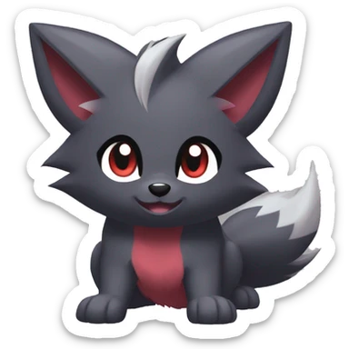 Kawaii Zorua-Zoroark-Mightyena sticker