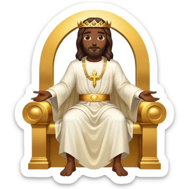 Dark skin Jesus on heavenly Throne  sticker
