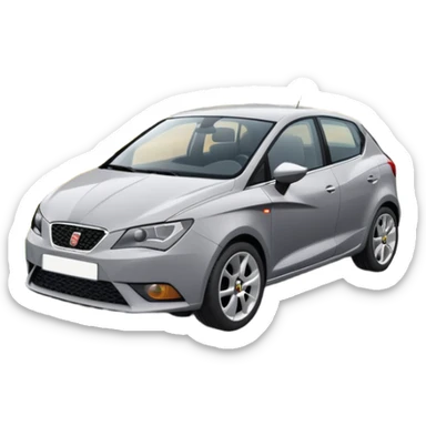 grey car similar to a Seat Ibiza, road trip sticker