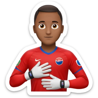 Keylor NavasK camisa roja de Costa Rica  y guantes de portero qué el escudo d exista ruca sea la bandera dentro de un circulo blanco  sticker