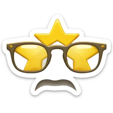 yellow glasses in the shape of a pentagonal star sticker