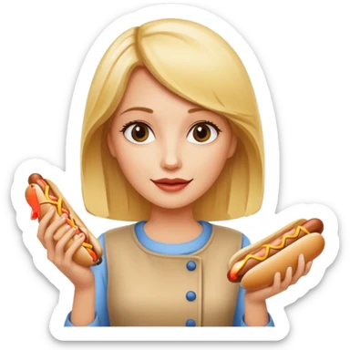 Naked blonde holding weiner sticker