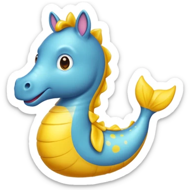Peut tu me faire un emoji hippocampe jaune ? sticker