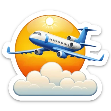 Crée un emoji en pixel art combinant 🛫 (avion au décollage) et 🌤️ (soleil derrière un nuage).
Style : rétro pixel art, résolution 32x32 pixels.
Format : PNG avec fond transparent. sticker