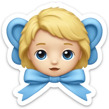 Mache einen coquette emoji ne babyblaue schleife ohne Gesicht nur eine Schleife kein Mensch  sticker