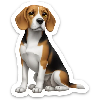 a beagle sitting sticker