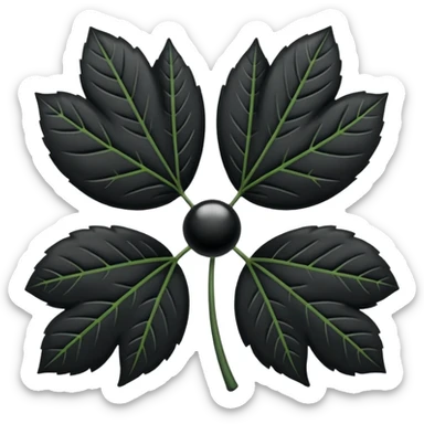 Trébol de 5 hojas de color negro sticker