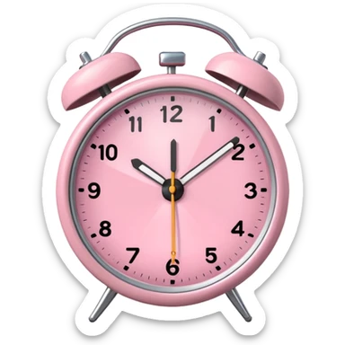 Please make me an alarm clock that will show six o'clock in the morning and make it in the style of ios 18.1 and aesthetic and the color is light pink, not analog but digital sticker