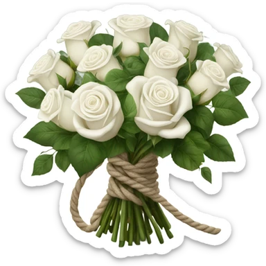Bouquet white roses with rope. More roses sticker